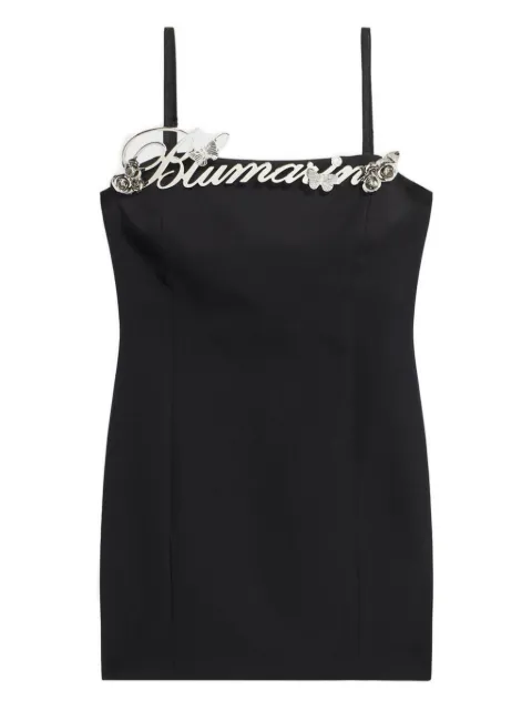 Blumarine logo-rose-embellishment mini dress