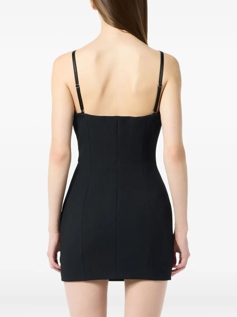 Blumarine Logo-rose-embellishment Mini Dress In Black