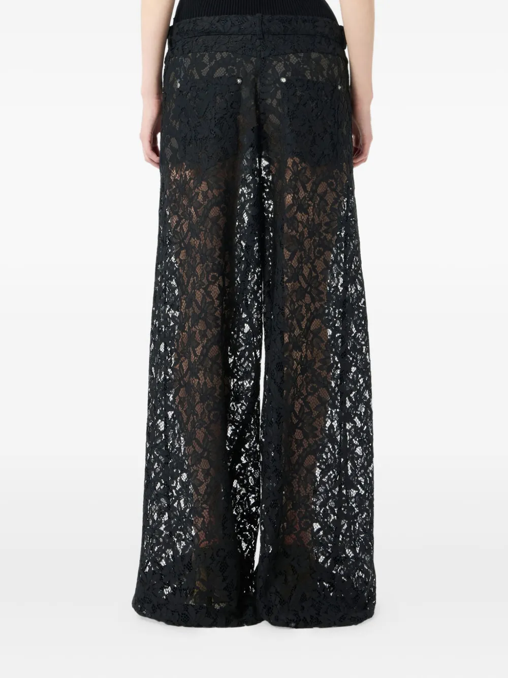 Blumarine Broek met rébrodé-kant Zwart