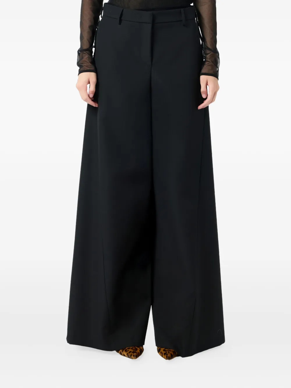 Blumarine Broek met wijde pijpen Zwart