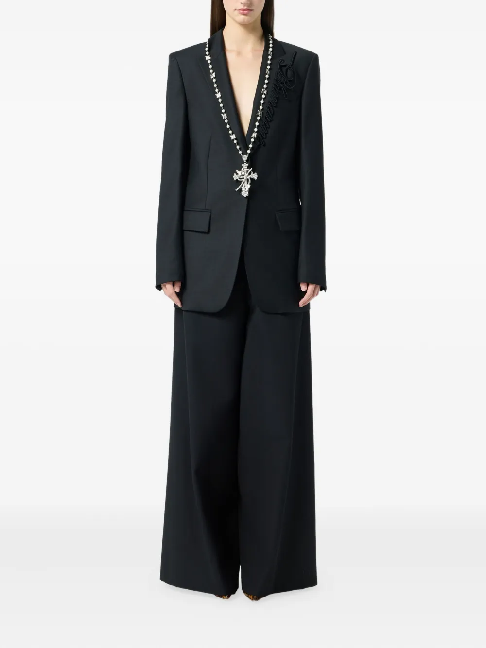 Blumarine Broek met wijde pijpen - Zwart