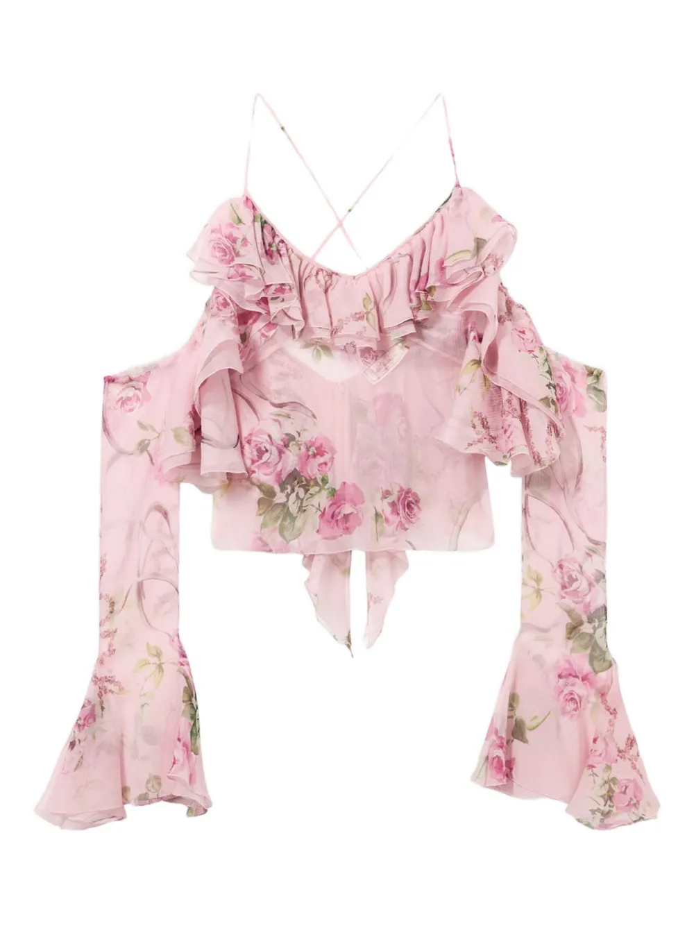 Blumarine Top met bloemenprint Roze
