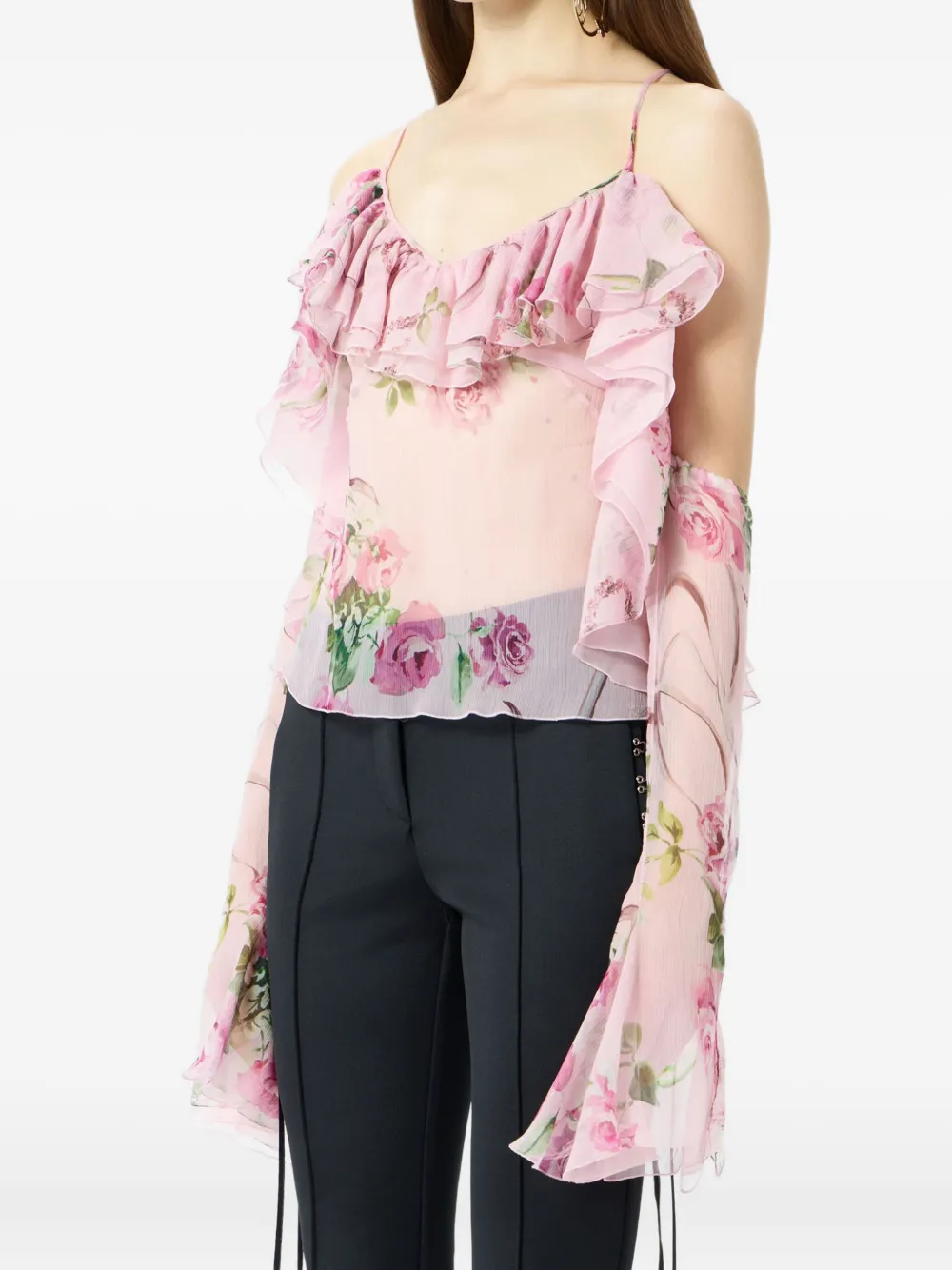 Blumarine Top met bloemenprint Roze
