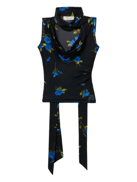 Blumarine توب برقبة V وزهور