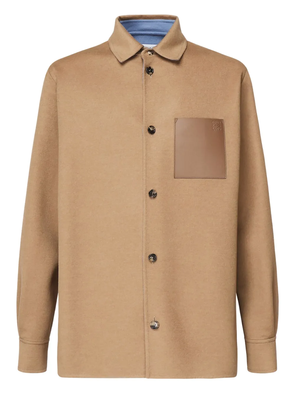 Loewe Long-sleeved Shirt Jacket In Brown