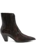 GUGLIELMO ROTTA 60mm snake-print pointed-toe boots - Brown