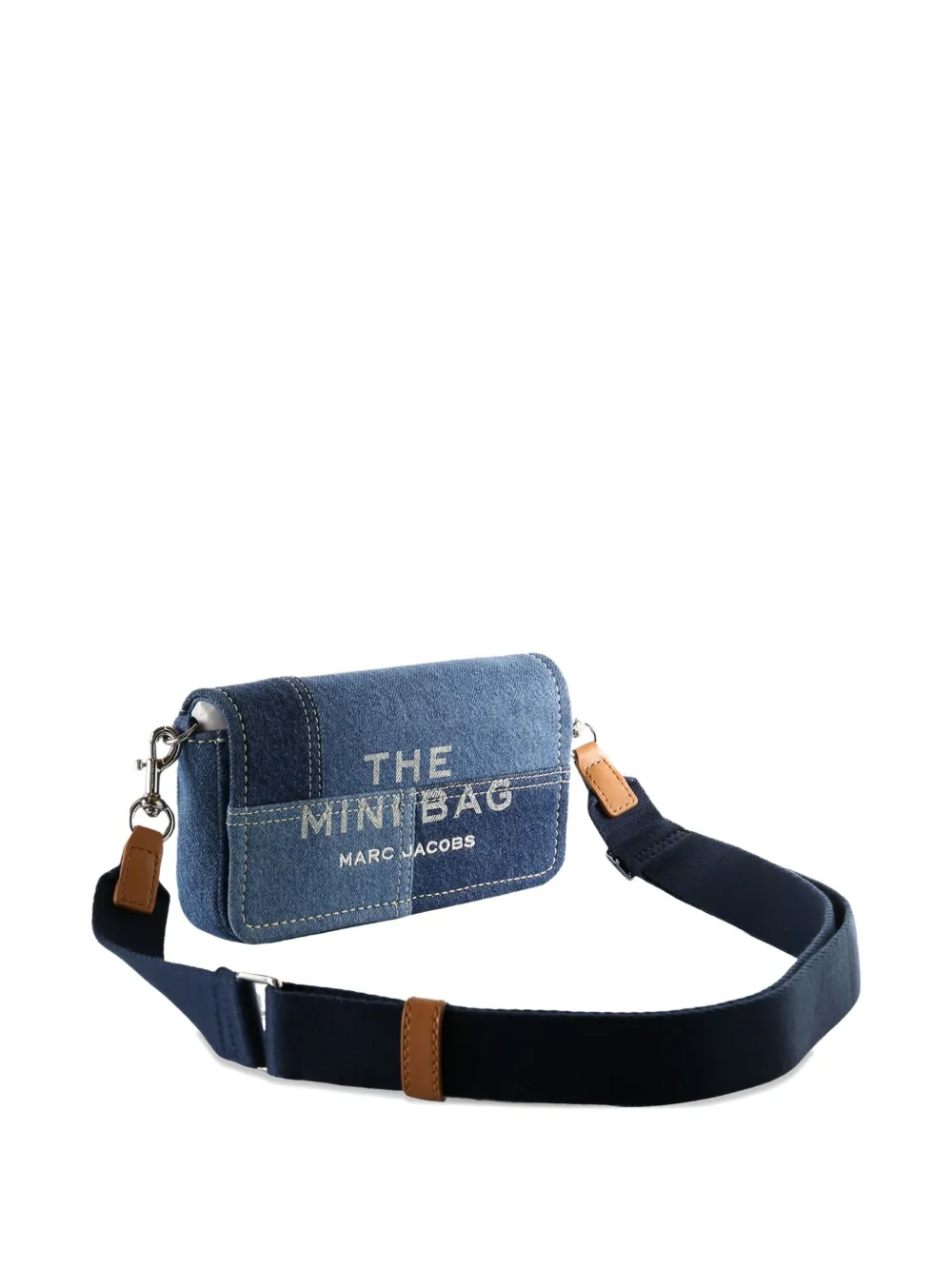 Marc Jacobs denim panelled mini bag Blauw