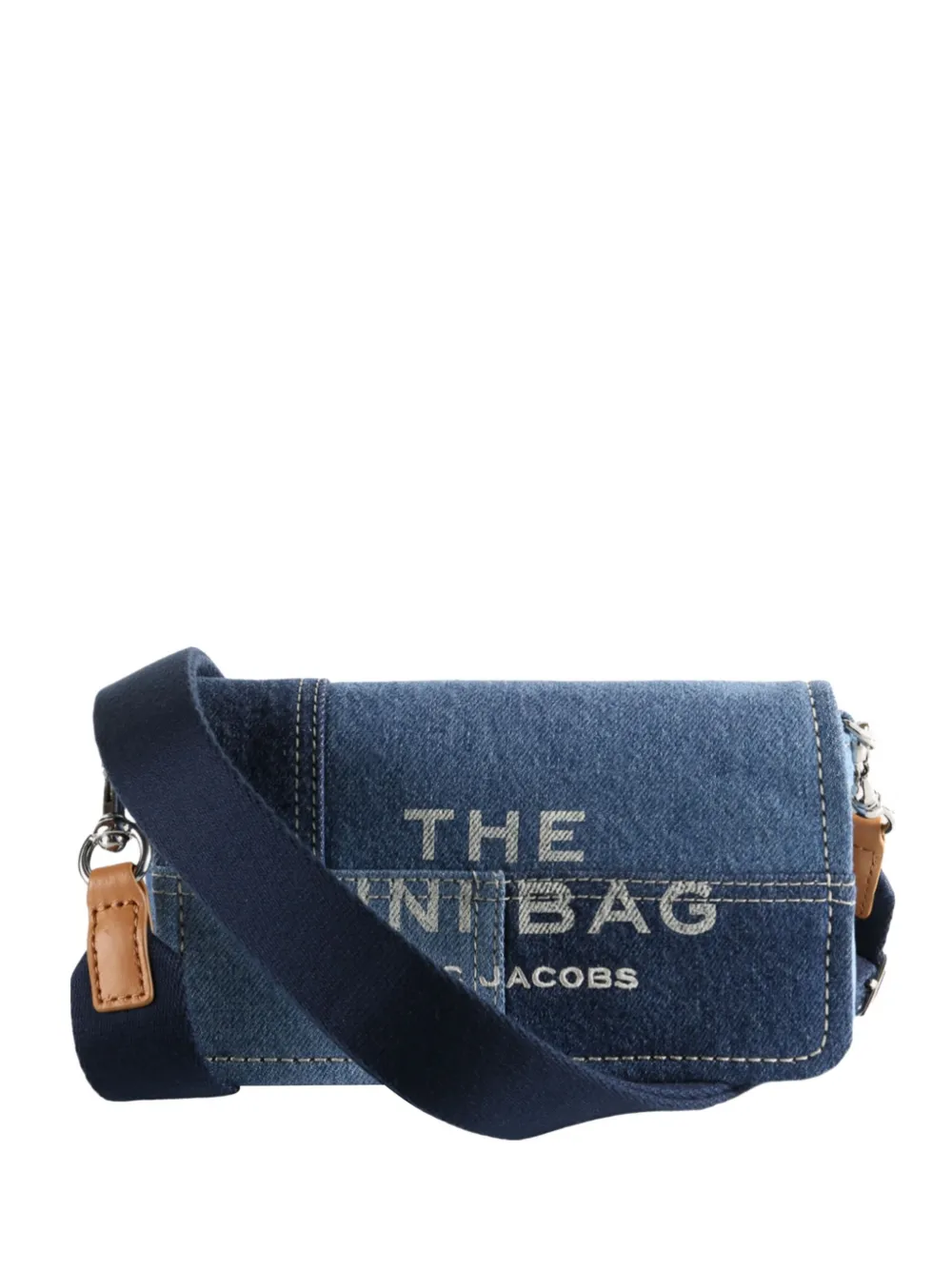 Marc Jacobs denim panelled mini bag Blauw