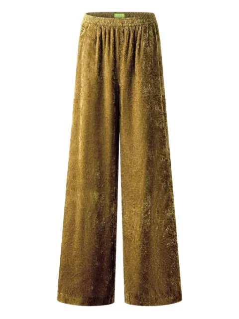 Shanghai Tang velvet wide-leg trousers