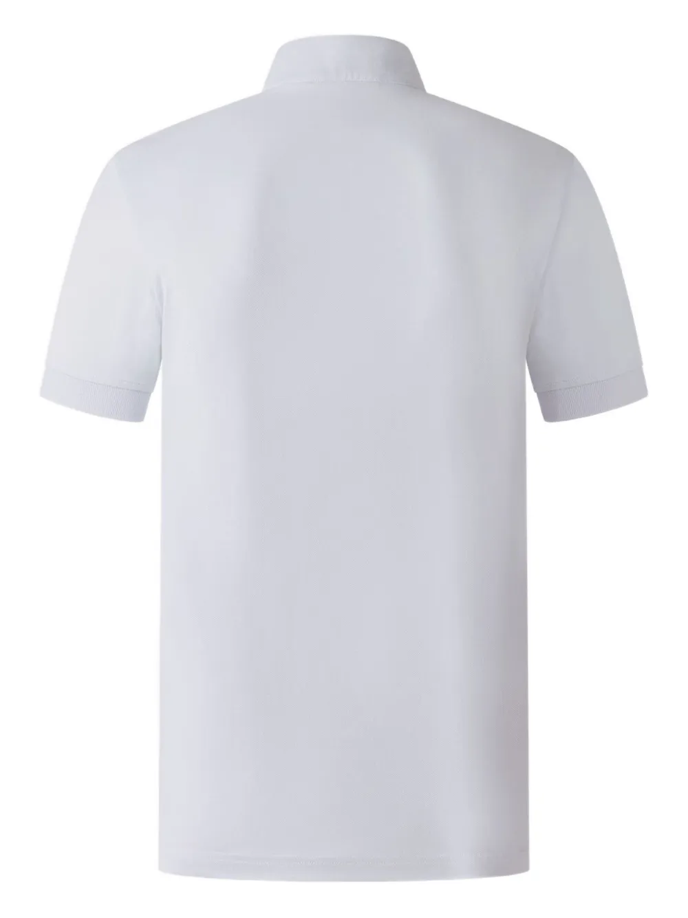 Shanghai Tang horse-embroidered mandarin-collar polo shirt - Wit