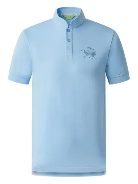 Shanghai Tang horse-star-embroidered polo shirt