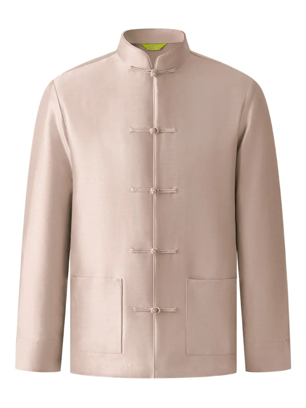 frog-fastening mandarin-collar shirt