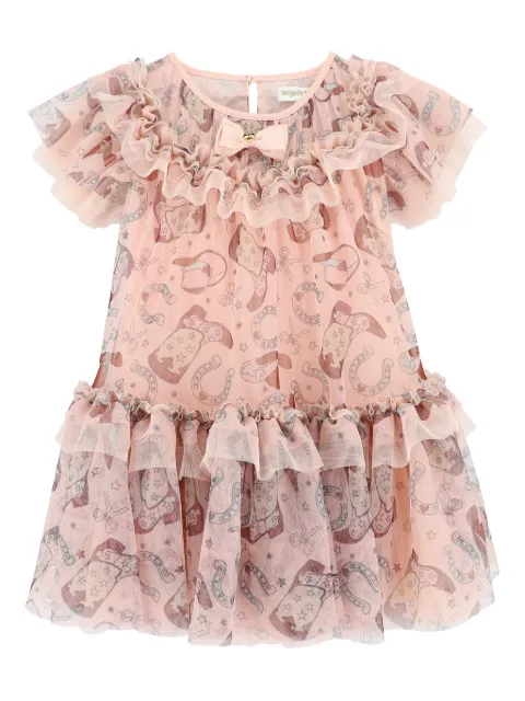 ANGEL'S FACE KIDS ruffled rodeo-print dress