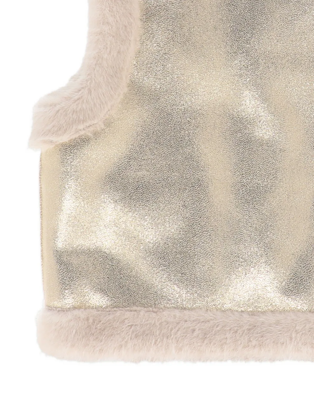 Angel's Face Angels Face Girls Cher Metallic And Faux Fur Gilet In Neutral