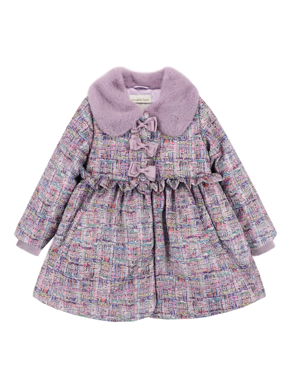 ANGEL'S FACE KIDS faux-fur bow coat | Purple | Image 1