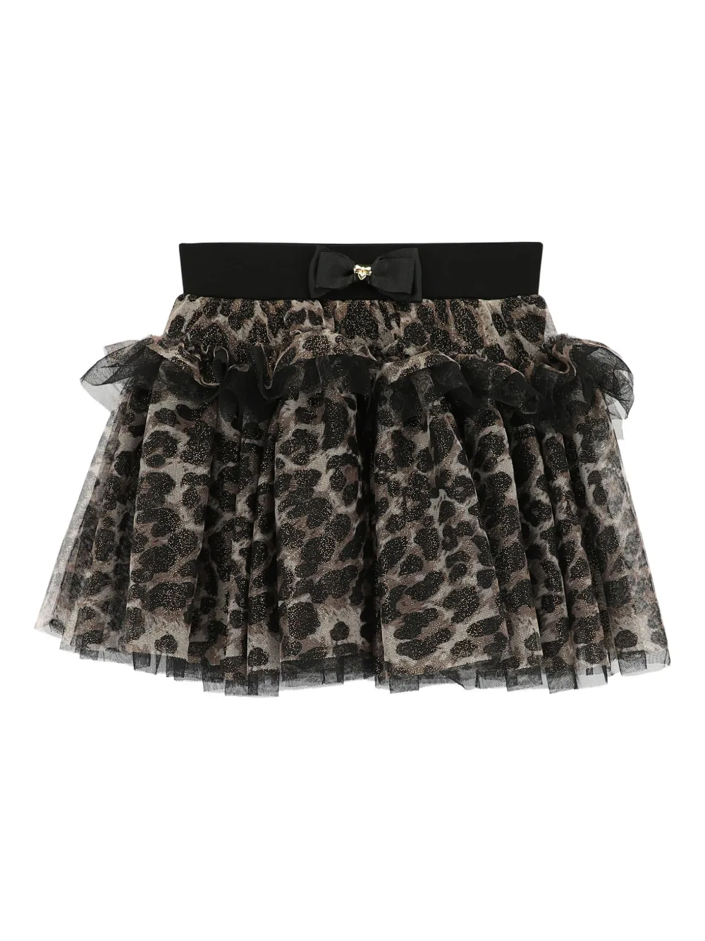 ANGEL'S FACE KIDS Tulen rok met luipaardprint en ruches Zwart