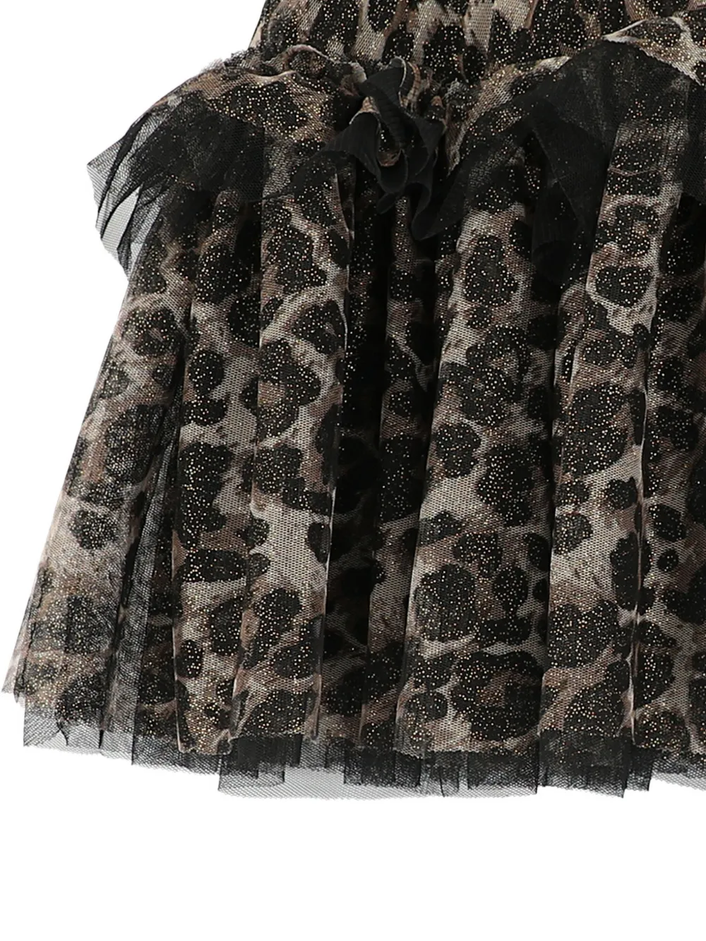 ANGEL'S FACE KIDS Tulen rok met luipaardprint en ruches Zwart