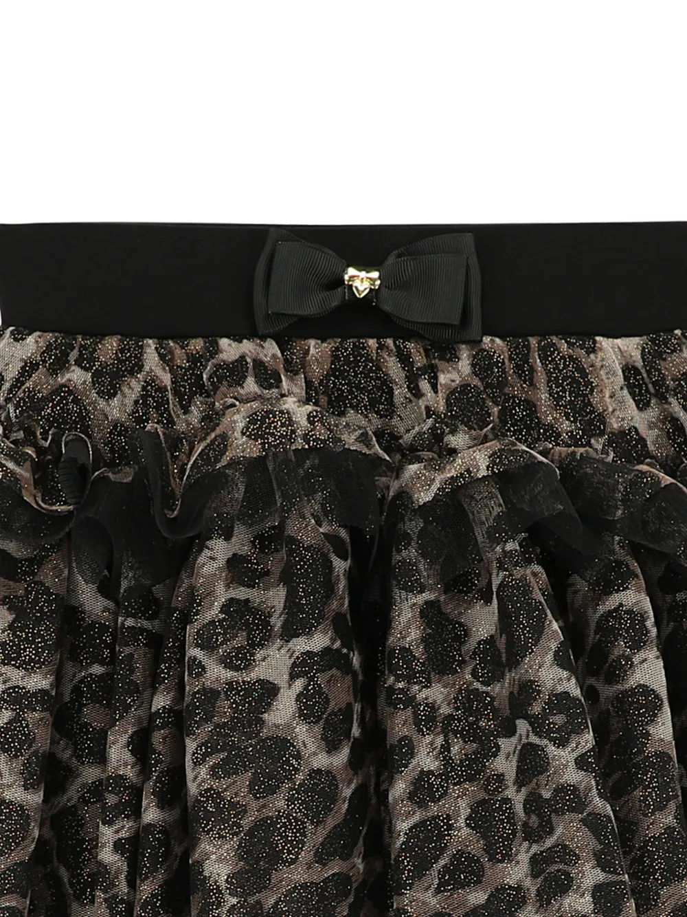 ANGEL'S FACE KIDS Tulen rok met luipaardprint en ruches Zwart