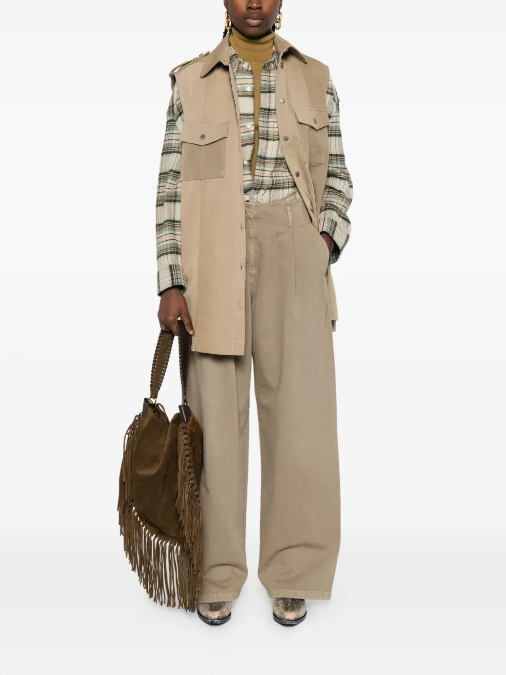 Golden Goose pleated wide-leg trousers - Groen