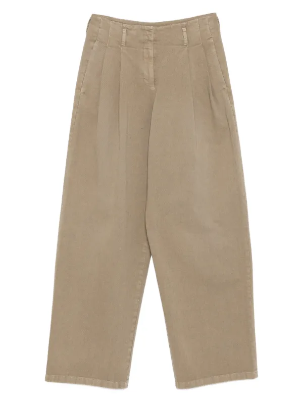 Golden Goose Pleated Wide-leg Trousers in Neutrals