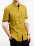 Shanghai Tang jacquard mandarin-collar shirt - Yellow