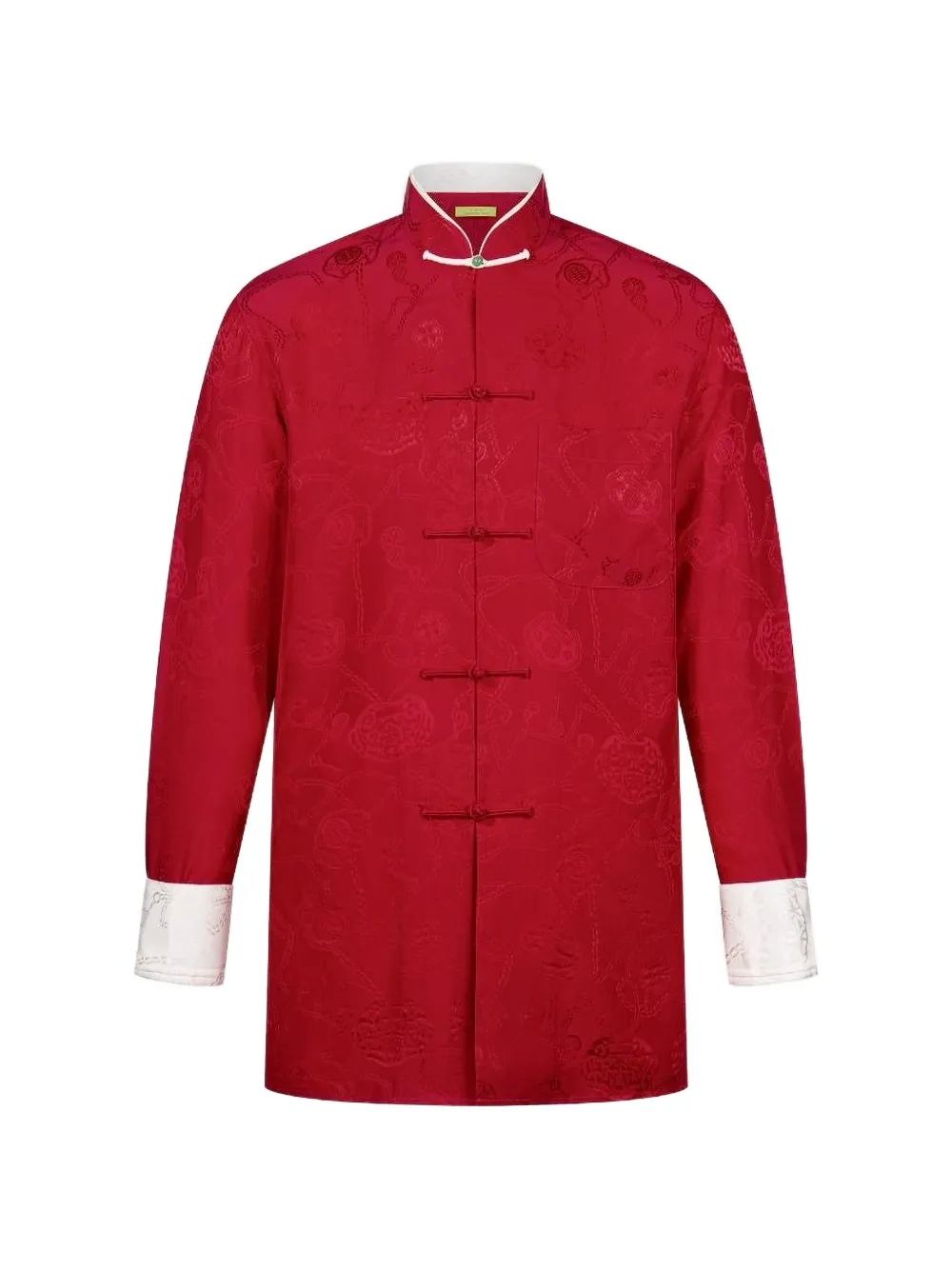 Shanghai Tang Jacquard-Hemd aus Seide - Rot