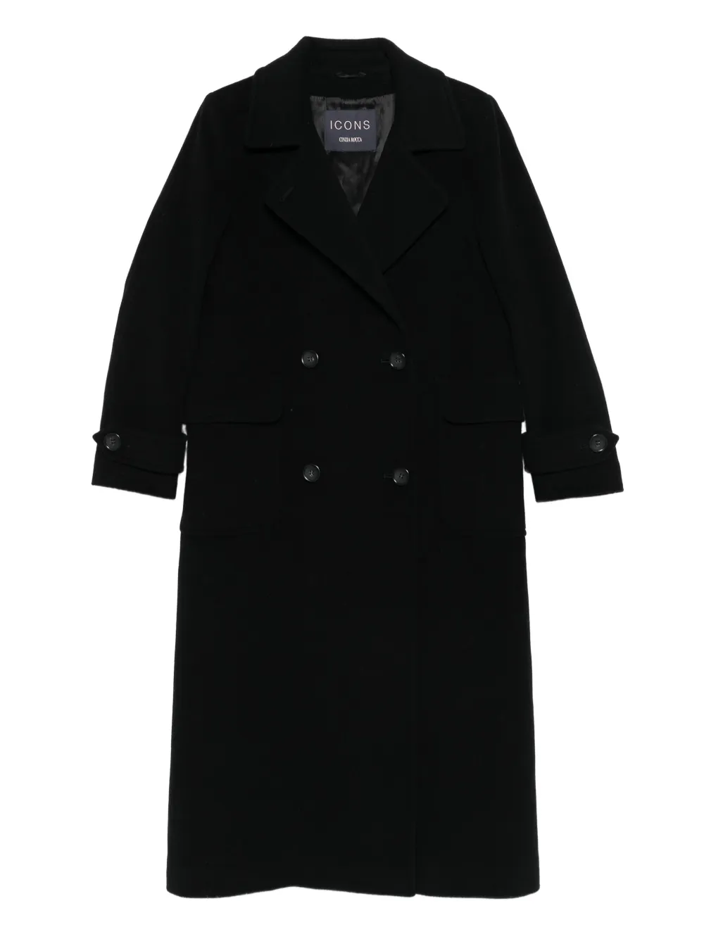 Cinzia Rocca double-breasted flap-pocket coat | Black | Image 1