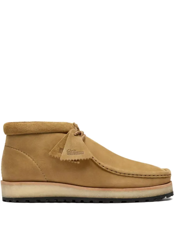 Clarks Wallabees Tan Suede Lace-Up Boots Clarks Clarks Wallabee Evo shoes in dark tan suede - Boots  main image 4