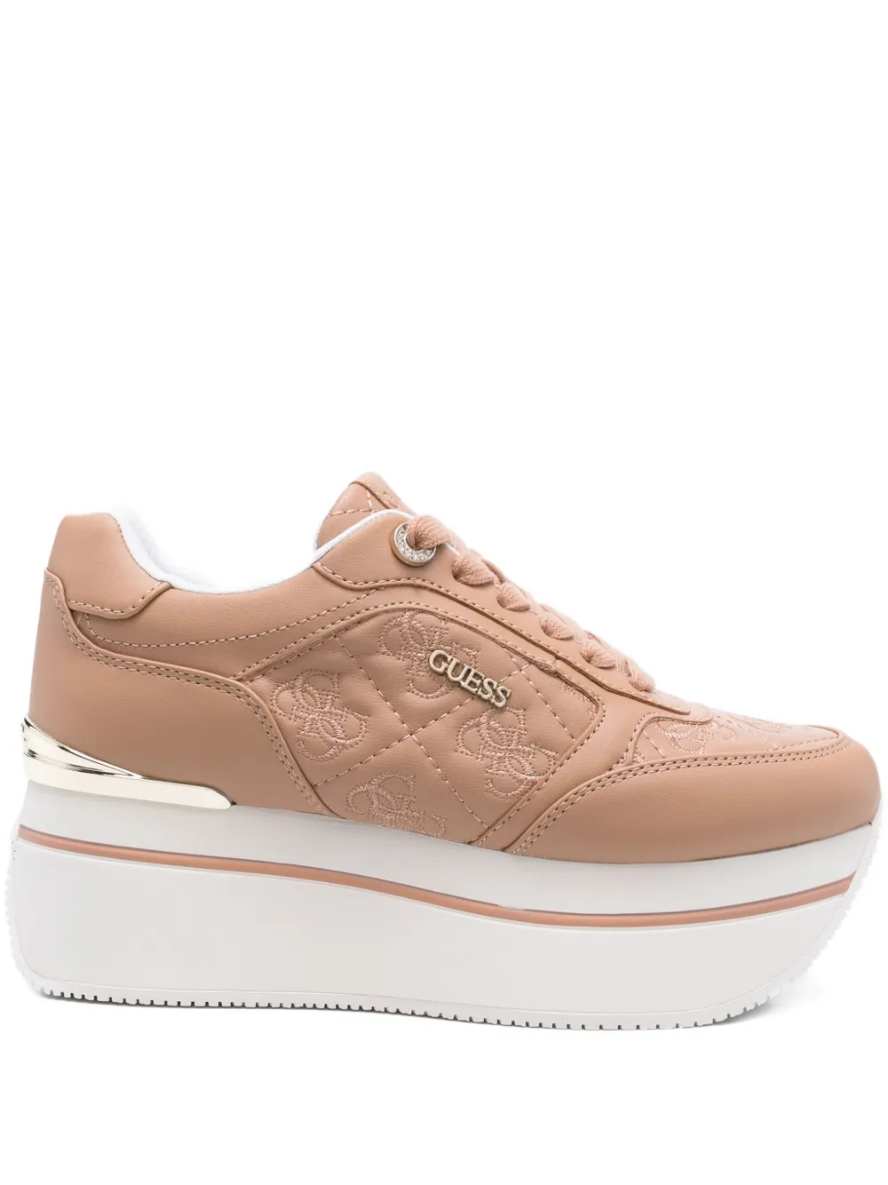 GUESS USA logo-plaque platform sneakers Beige