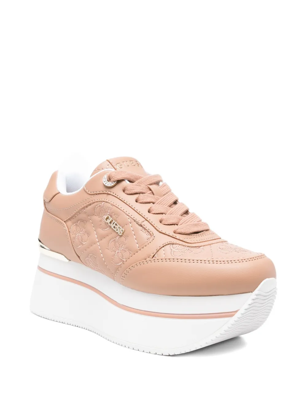 GUESS USA logo-plaque platform sneakers - Beige