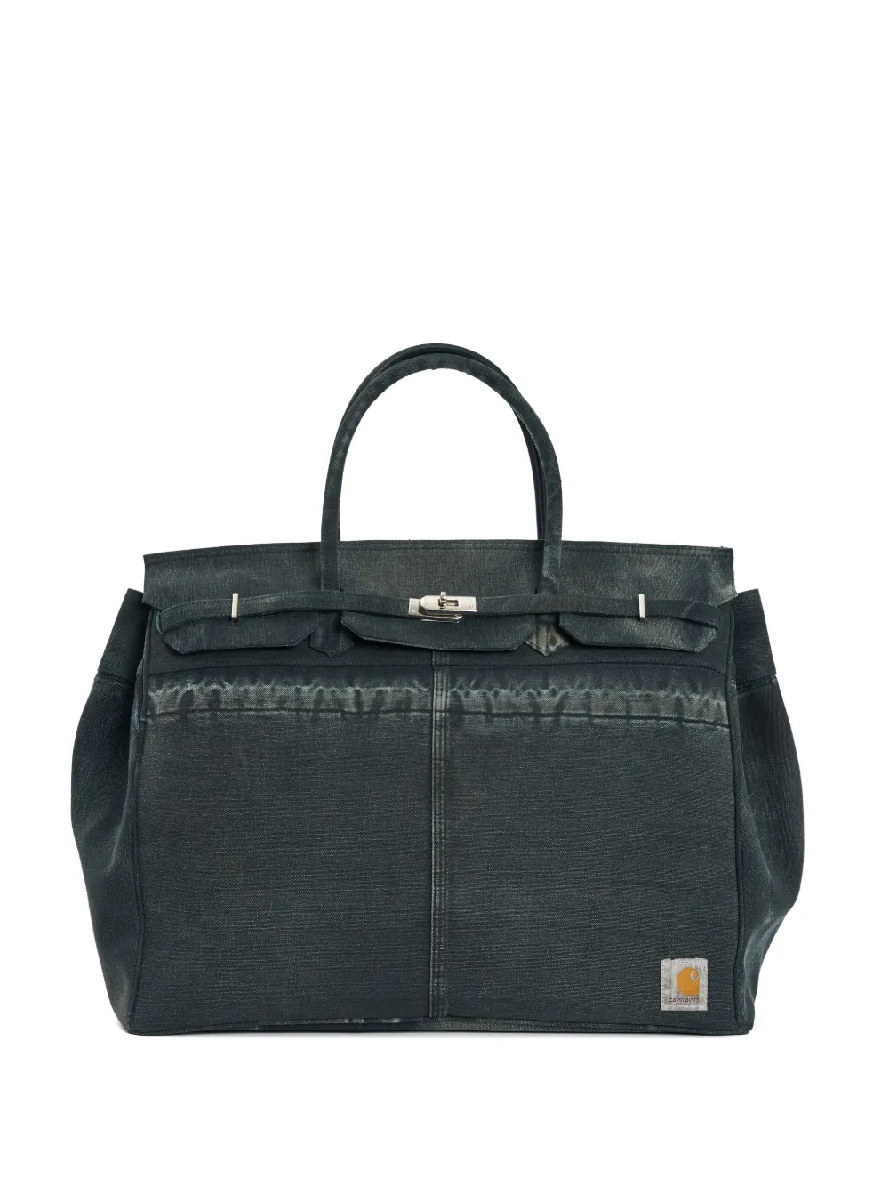 ANOTHER CHANCE clasp-fastening canvas tote bag | Black | Image 1