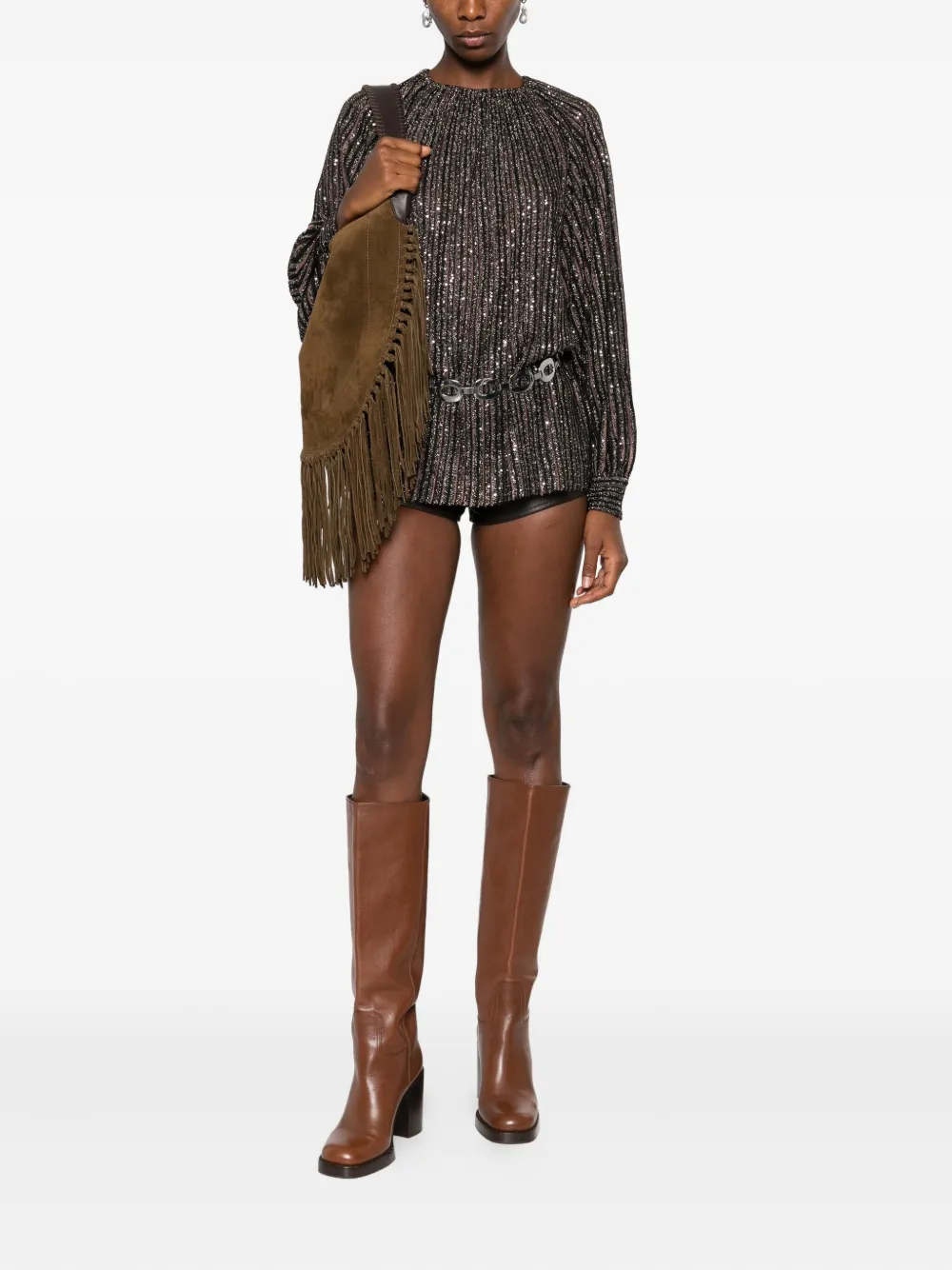 Missoni sequin-striped top - Bruin