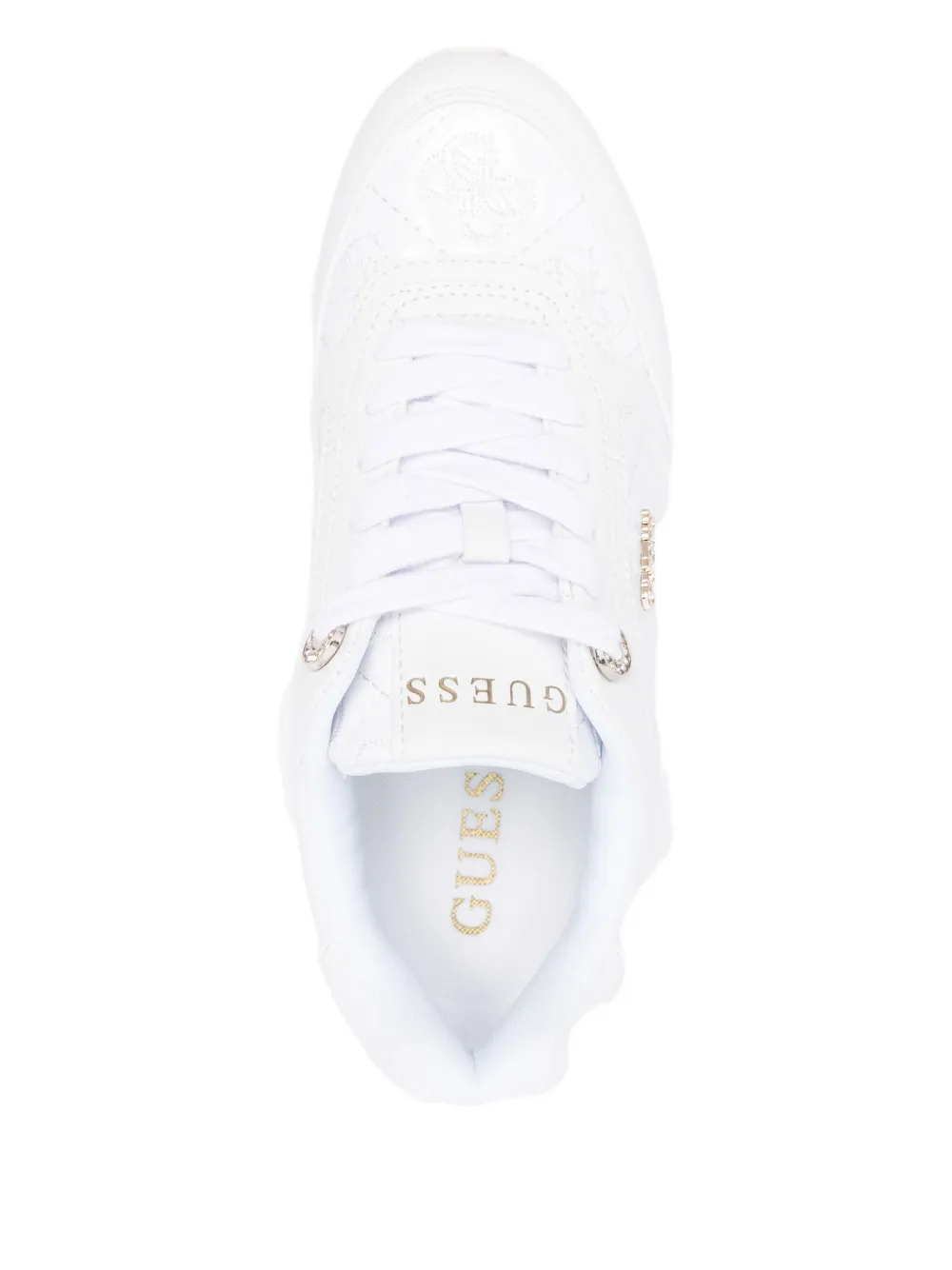 Guess Usa Platform Logo Sneakers In White