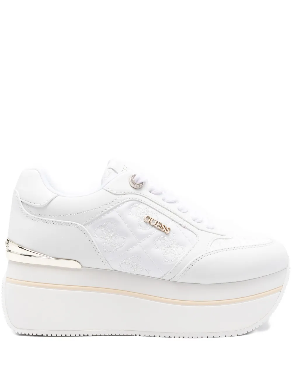 GUESS USA platform logo sneakers Wit