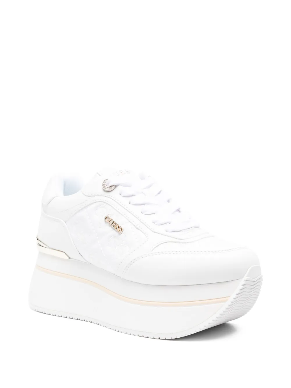GUESS USA platform logo sneakers - Wit