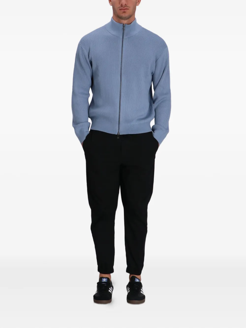 Armani Exchange Ribgebreid vest Blauw