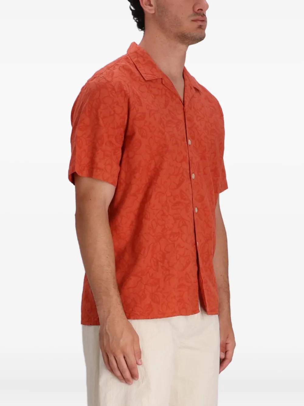 Paul Smith Floral-print Cotton Shirt In Orange