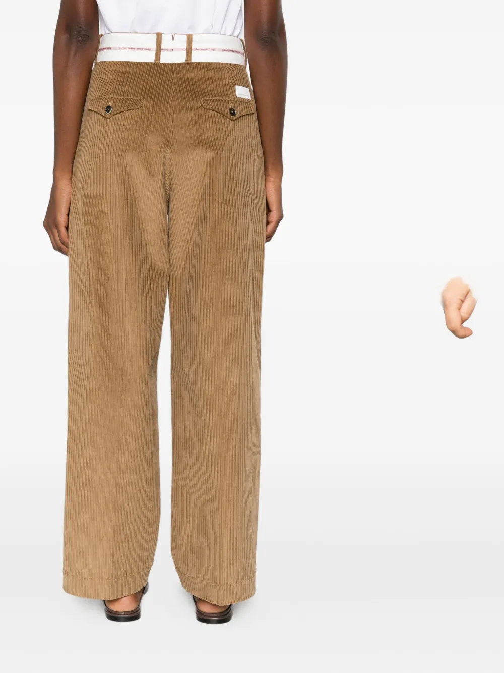 Nine In The Morning Pleated Corduroy Trousers In Brown