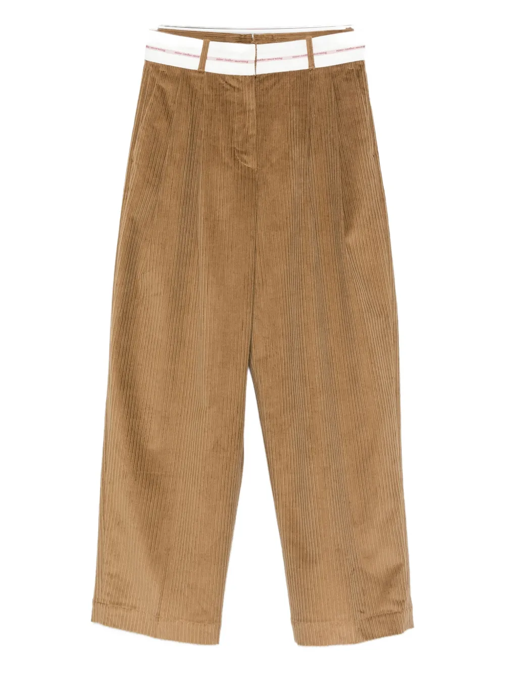 Nine In The Morning Pleated Corduroy Trousers In Brown