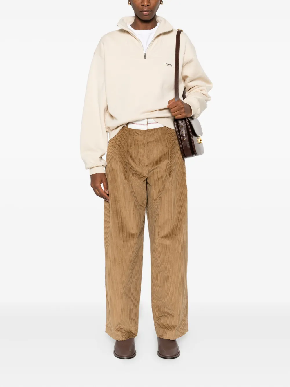 Nine In The Morning pleated corduroy trousers - Bruin