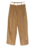 Nine In The Morning pleated corduroy trousers - Brown