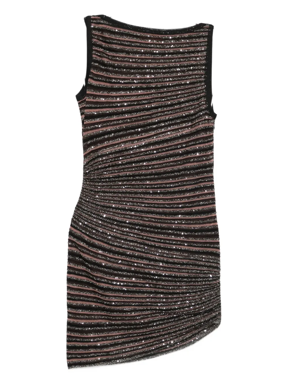 Missoni Sequin-striped Sleeveless Mini Dress In Brown