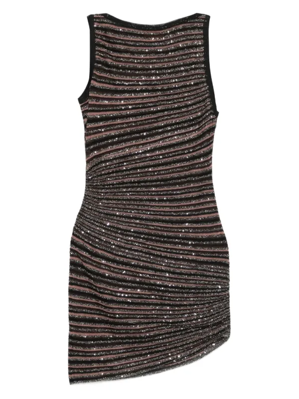 brown and black striped dress Sarah Stripe Knit Dress