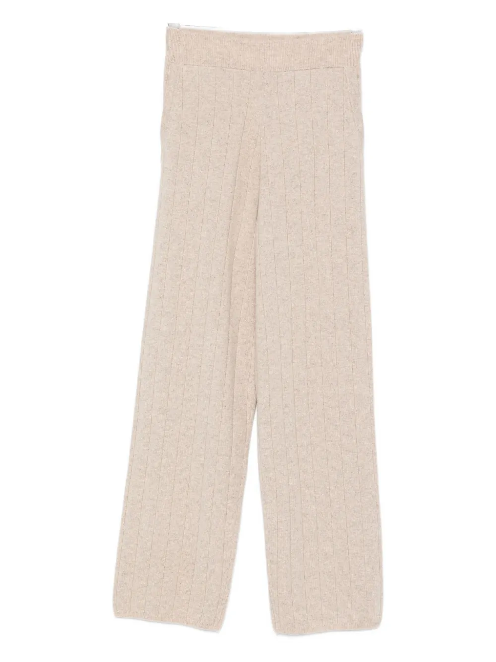 Max Mara Ribbed Cashmere Trousers In Neutral