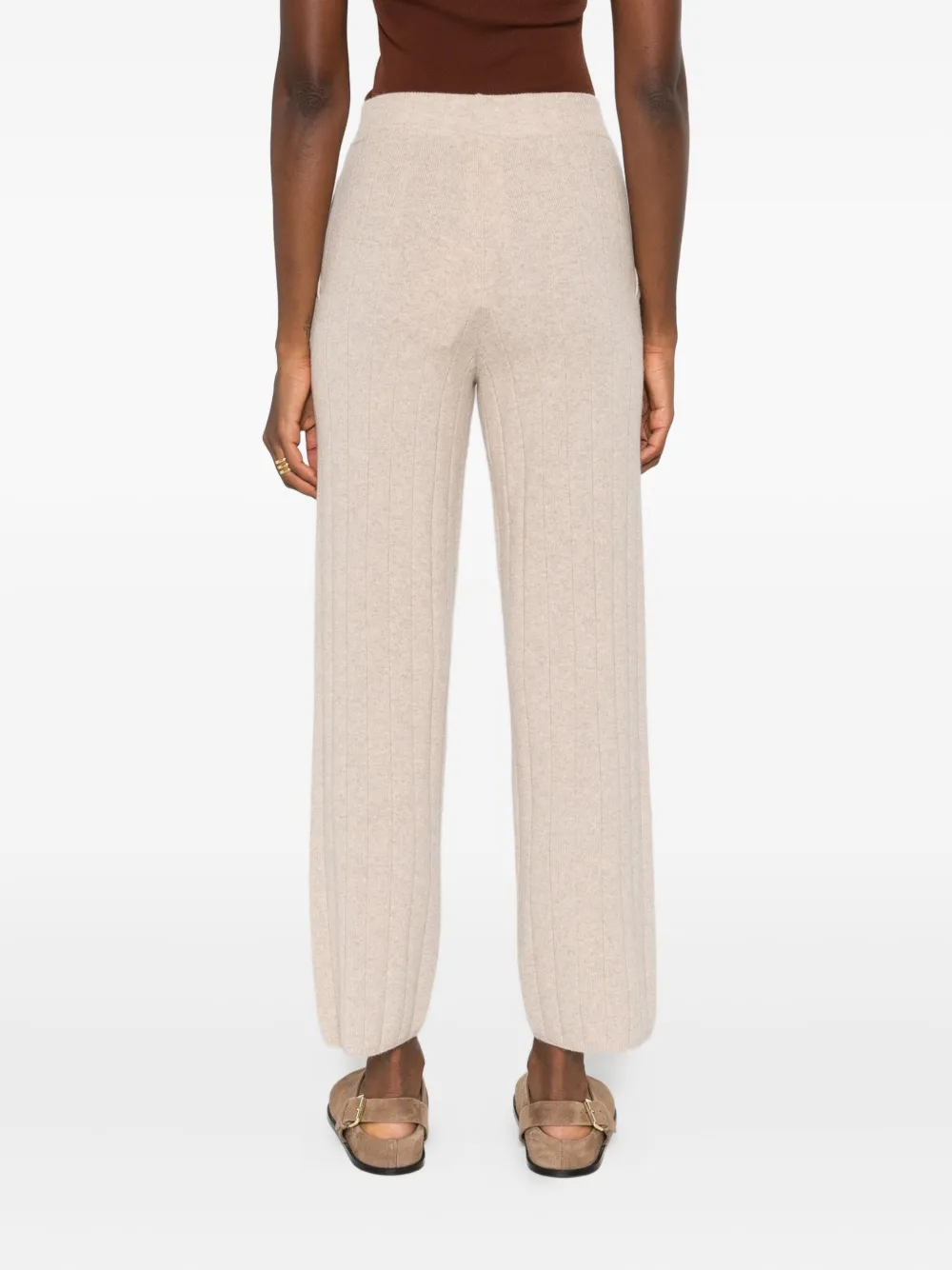 Max Mara Kasjmier geribbelde broek Beige