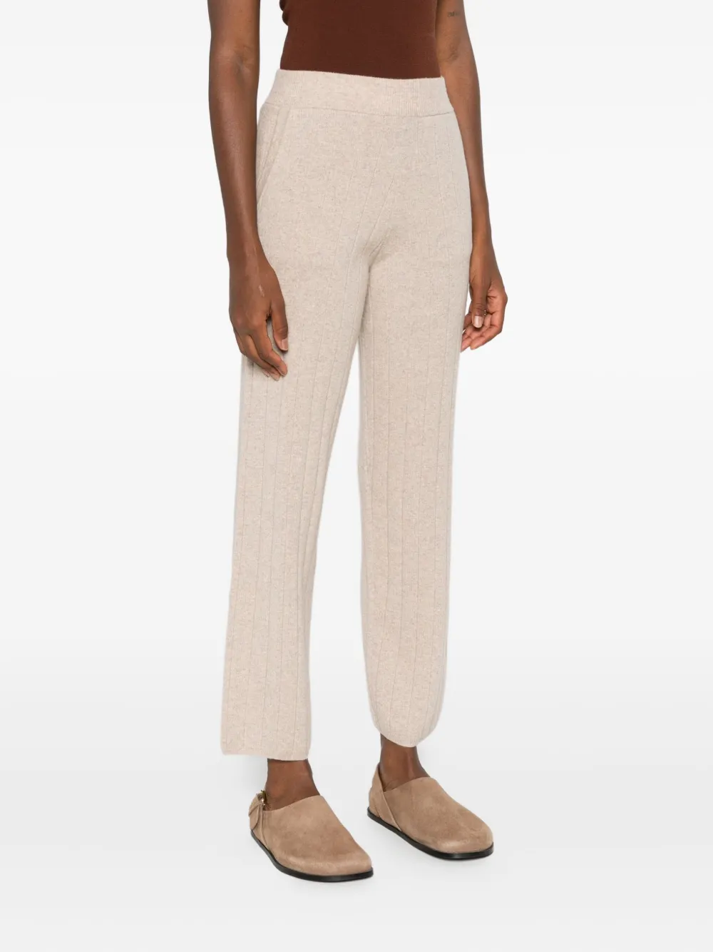 Max Mara Kasjmier geribbelde broek Beige