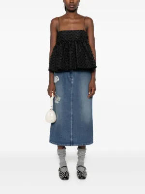 希少美品✨シモーネロシャ シルク100% フリルロングスカート アシンメトリー スカート | SIMONE ROCHA (Women)/シモーネ ロシャ | 三越伊勢丹