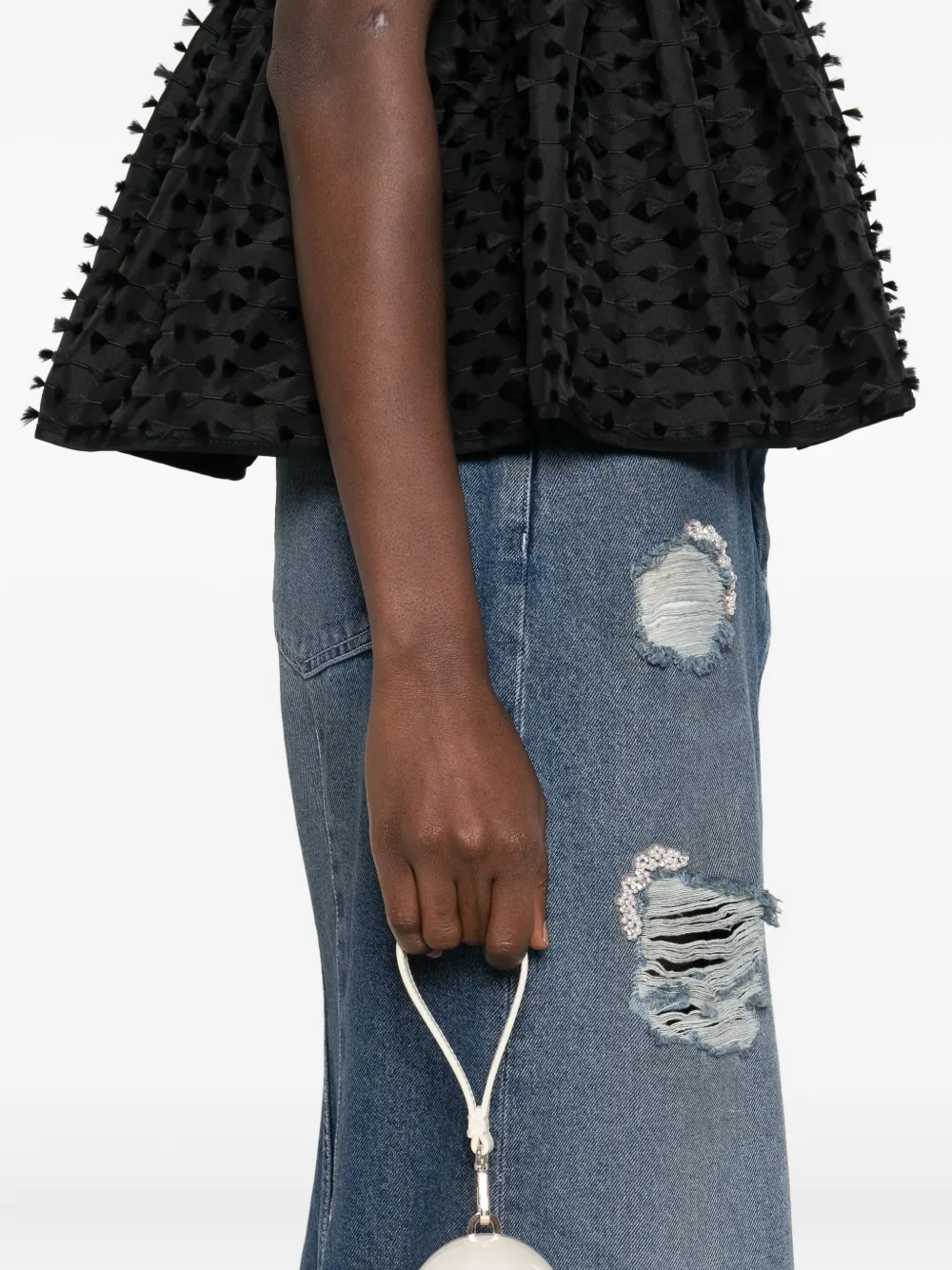 Simone Rocha Gerafelde rok Blauw