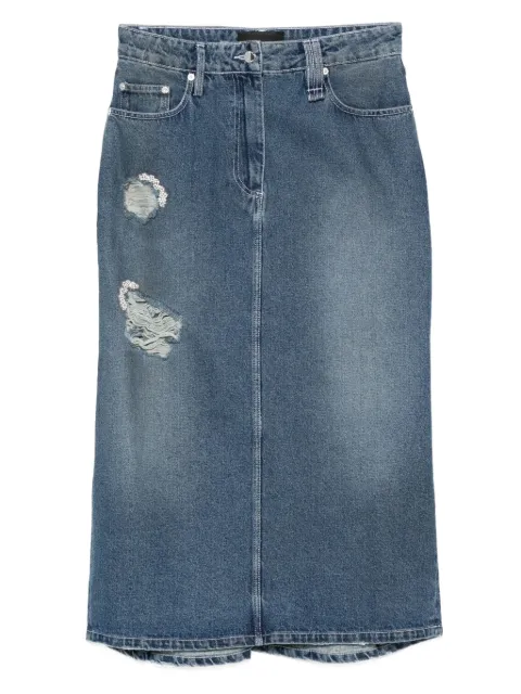 Simone Rocha distressed-effect midi skirt