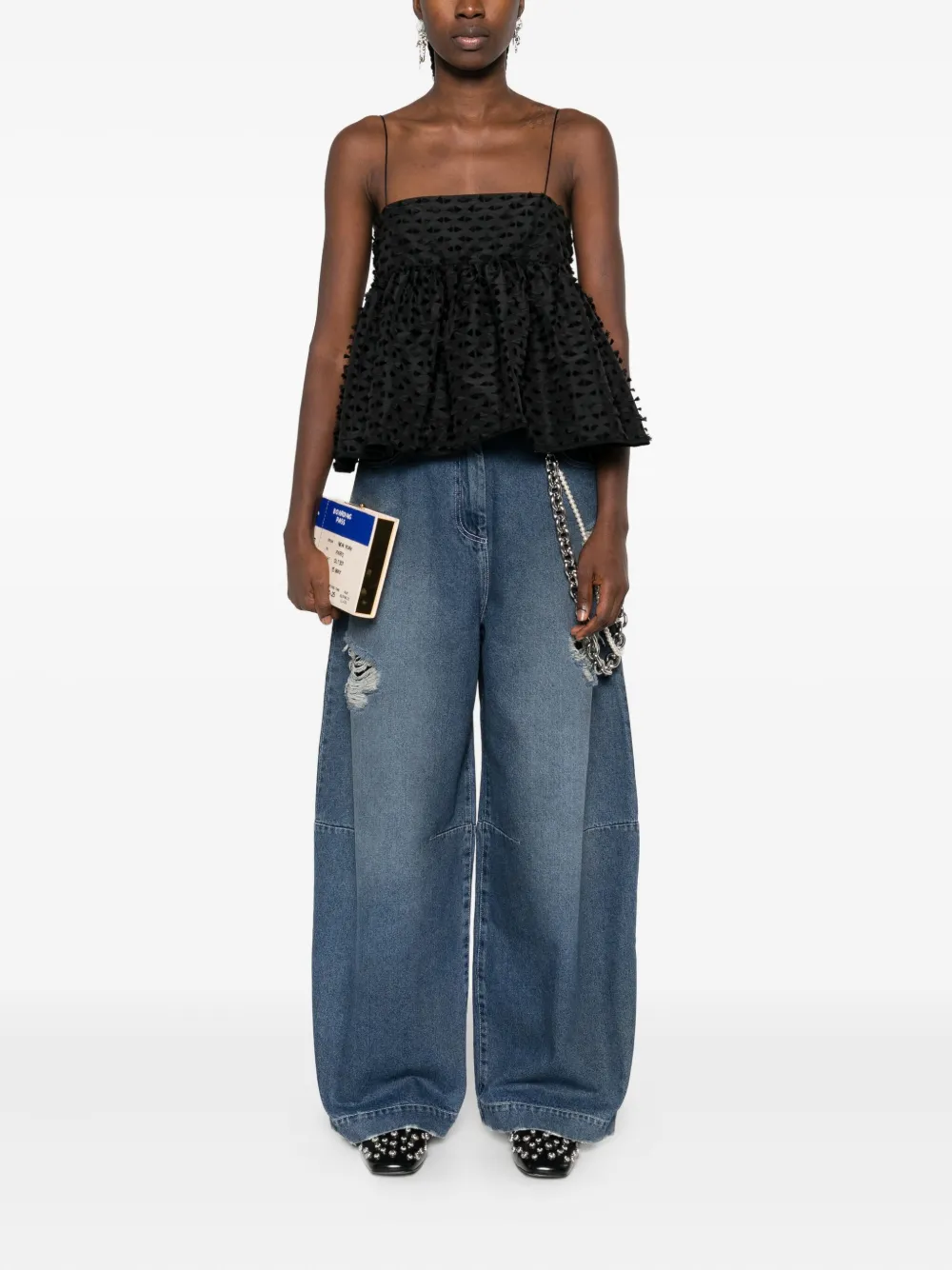 Simone Rocha distressed jeans - Blauw